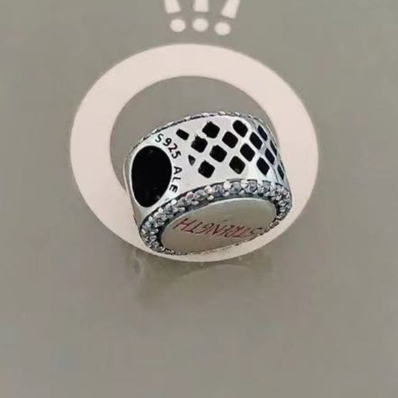 Pandora Breast Cancer Ribbon of Strength Dangle Charm Hope Bead Pendant - Picture 3 of 3